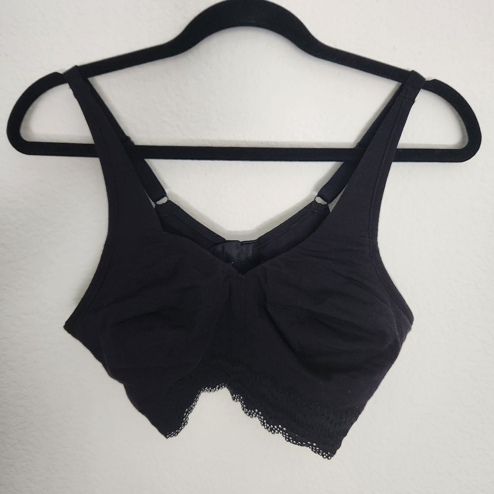 Cuddl Duds Womens Unpadded Bra Adjustable Straps Triple Hook Closure Size XL